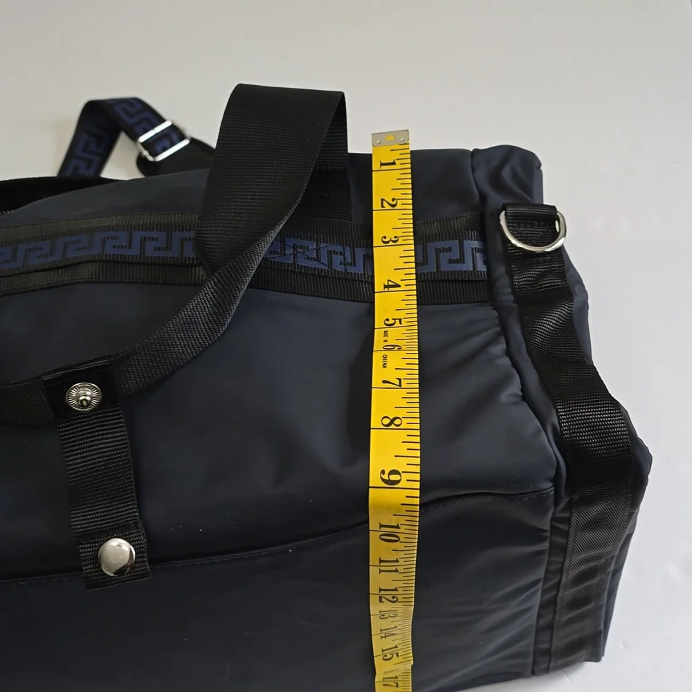 NWOT Versace Parfums Limited Edition Weekend Duffle Gym Bag Backpack Dark Blue